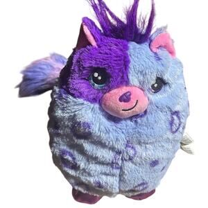 Misfittens Fluffy Purple and Blue Plush Cat